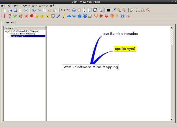 VYM software gratis untuk menggambar mind map